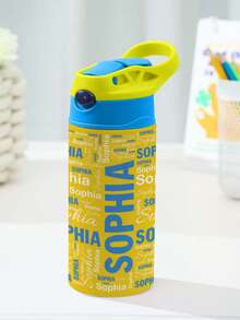 1个定制名字不锈钢水瓶，带硅胶吸管，容量12盎司（350毫升），个性化名字保温杯，个性化不锈钢水瓶，定制名字保温防漏盖，5种颜色可选，不锈钢杯，不锈钢瓶，防漏盖，开学第一天，返校礼物，送给朋友、女儿、儿子的水瓶 - 自訂名稱 - 查看 14