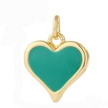 1pc Cute Enamel Copper Heart Pendant, Delicate & Handmade, Suitable For DIY Necklace, Bracelet, Earrings, Great Gift For Thanksgiving