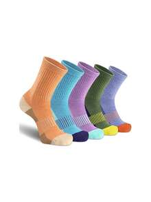 5 Pairs Women Plus Size Socks, Moisture Wicking Crew Socks, Autumn/Winter