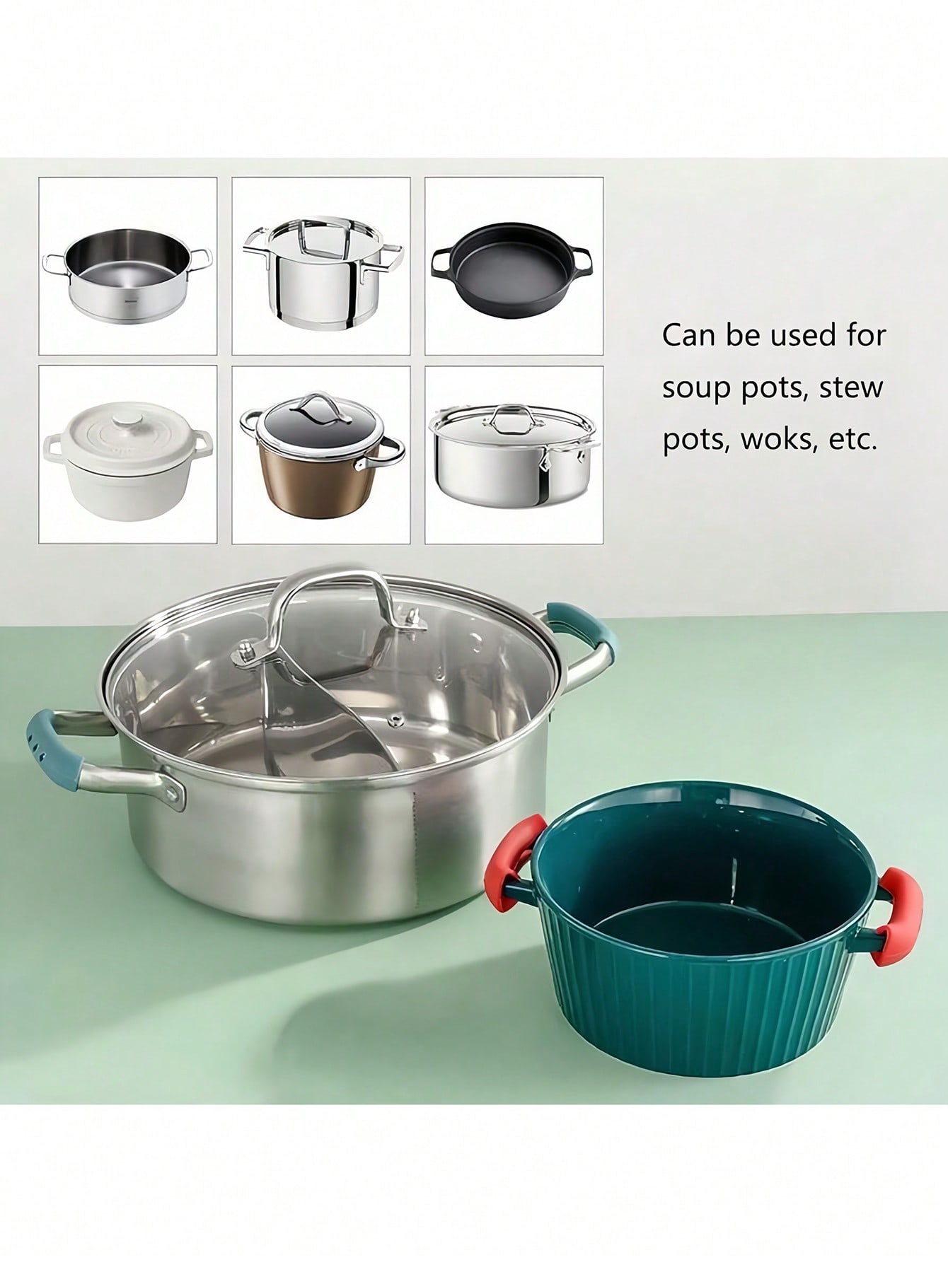 مجموعة من 2 قطع من غطاء مقبض الإناء السيليكوني من...