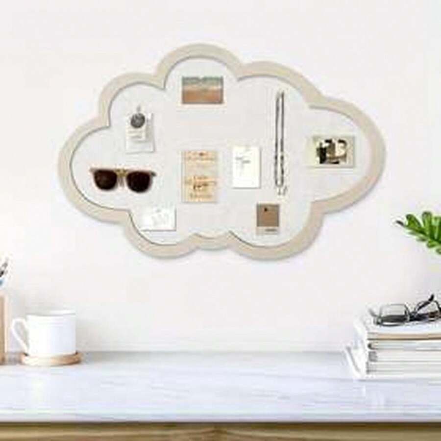 1 Peça Adesivo de Parede de Nuvem de Feltro Autoadesivo 16"X24", Bottom Criativo de Parede para Fotos e Quadro de Recados, Exposição de Fotos, Adequado para Decoração Doméstica, Estudo, Sala de Estar e Quadro de Recados para Dormitório.