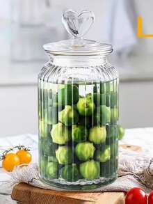 وعاء حلوى شفاف بشكل قلب 22 أونصة/32 أونصة/45 أونصة مع غطاء، وعاء تخزين زجاجي للبسكويت، وعاء زجاجي لديكور المطبخ