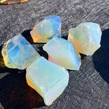 200g/400g natürliche Opal Rohkristalle - Boho Stil, lebendiges Blau & Grün, perfekt für Heimdekoration, Urlaubsgeschenke, Aquarium & Pflanzenakzente, einzigartiges Geschenkidee, Aquarium Dekoration, Boho Stil Dekoration, polierte Oberfläche
