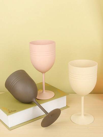 1pc Wheat Straw Wine Glass, Household Red Wine High Stem Glass, Water Cup, Plastic Wine Cup