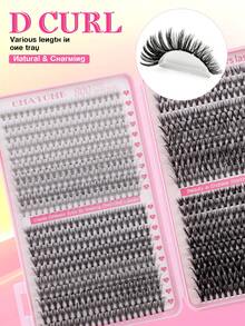 800 kępek dużej pojemności DIY D-Curler Książka rzęs, zestaw do przedłużania rzęs Super Curler, odpowiedni do makijażu oczu w wielu stylach dla początkujących, 10D-100D 10-16 mm, długość mieszana, naturalne, skupione, puszyste, gęste, styl mieszany, samoprzylepne, wielokrotnego użytku