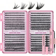Betyked Kit de Extensión de Pestañas, 640 Pestañas Individuales,DIY Kit de Racimos de Pestañas Todo Con Unión y Sellado de Pestañas de Sujeción Fuerte, Pinzas Cepillo(Mezcla 30-40-50-60D, 9-16MM)