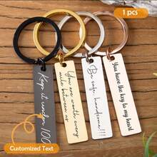 Chaveiro retangular gravado em aço inoxidável (1 unidade), chaveiro personalizado, presente para casais, chaveiro personalizado para homens/mulheres, chaveiro para casais (ambos com nome e data), gravação personalizada de nomes, datas e símbolos para atender às necessidades de personalização do casal, acessórios de vestuário, decoração de Halloween, namorado(a), família, amigos.