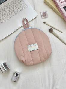 1 buc. Geantă de depozitare minimalistă, matlasată, în formă de coajă moale, culoare solidă, geantă de depozitare portabilă, multifuncțională, cu capacitate mare, pentru călătorii, geantă de mână pentru femei, geantă de căptușeală, geantă de depozitare pentru lenjerie intimă, geantă mică pentru cosmetice, geantă de machiaj, geantă de depozitare pentru îngrijirea pielii, geantă de depozitare pentru absorbante igienice, depozitare pentru prosoape, geantă de depozitare pentru bagaje, articole de călătorie, articole de zi cu zi, cadouri de ziua de naștere, cadouri de Crăciun