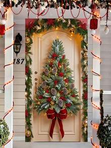 إكليل عطلة متعدد الاستخدامات - لافتة باب من البوليستر الحيوي لعيد الميلاد والهالوين وأكثر من ذلك - سهل التعليق ، بدون حاجة إلى طاقة ، مثالي للحفلات والاحتفالات ، الأفضل لعيد الميلاد ، مثالي لعيد الشكر