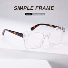 1pc Classic Square Frame Reading Glasses For Women, With Flexible Spring Temples For Comfortable Fit, Suitable For Daily Reading, Minimalist Design Yet Practical - 藍花 - 查看 9