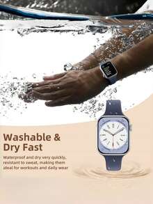 6/1 件超薄时尚硅胶运动表带圣诞礼物，兼容 Series 11/10/9/8/7/6/SE/SE2/SE3 Ultra 2 3 38/40/41/42/44/45/46/49mm，男女款优雅透气柔软腕带，轻巧耐用的替换表带，适合跑步、健身房锻炼，舒适的日常运动表带，送给家人朋友的礼物 - 38/40/41/42mm(Series 10 11) - 查看 8