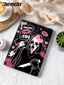 1 Ốp lưng bảo vệ máy tính bảng họa tiết trái tim và đầu lâu hình mạng nhện, tương thích với iPad 10.2" iPad (A16) 11", thế hệ thứ 11 năm 2025 iPad 8/9/10, iPad Air 4 10.9", Galaxy Tab S6 Lite 10.4", /, Chống rơi, có khe cắm bút, hỗ trợ chế độ ngủ/thức, quà tặng Halloween lãng mạn cho gia đình và bạn bè - Nhiều màu - Xem 3
