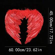 1pc Small Size Angel Natural Feather Wings, Unique Costume Accessory For Photo Props, Suitable For Holiday Dress Up