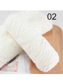 100g (One Size)/200g/250g Soft Chenille Plush Yarn, Knitting & Sewing DIY Material For Scarf/Sweater, 100% Polyester Plush Yarn, Crochet Doll Accessories (Display Props Not Included) - Cream - View 12