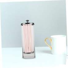 Mikikit Dispensador de Popotes de Vidrio Contenedor de Almacenamiento para Popotes Organizador de Utensilios de Cocina Diseño Compacto y Elegante para Bebidas y de - Transparente - Ver 7