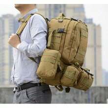 Mochila táctica de gran capacidad de 55L para hombres, mochila para senderismo, escalada y camping al aire libre, impermeable