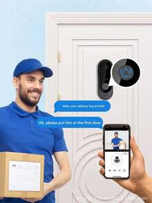 TUYA Smart Video Doorbell - Wireless Home Security Camera With Chime, Indoor/Outdoor Use, Rechargeable Battery, 2.4G WiFi, Night Vision, 2-Way Audio, Real-Time Alerts, Voice Control, Cloud & SD Card Storage - For Homeowners & Security Conscious Individuals - Ideal For Enhanced Home Security & Peace Of Mind - Multicolor - View 8