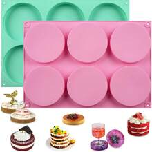 4 pouces Moule en silicone rond pour la cuisson, 1 pièce Grand moule à muffins en silicone antiadhésif, Moule de cuisson à 6 cavités pour sandwichs petit-déjeuner, hamburgers, œufs, whoopie pie