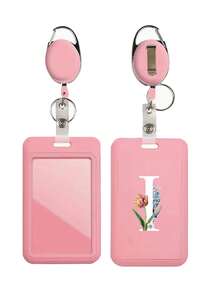 Pink Id Card Holder With Pink Retractable Scroll Clip, Anti Theft Card Sleeve,Pink Thumb Slot Hard Plastic Card Protector, Expandable Id Card Holder, Medical Insurance Protector, Waterproof Medical/Card/Social Security Card Protector, Bus Card Holder, Meal Card Storage,Provides Great Convenience For Your Daily Life And Office. It Is Ideal For Workers,
