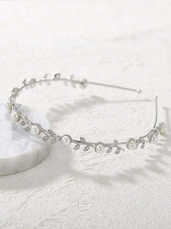 Rhinestone & Faux Pearl Decor Headband Elegant Tiaras,Hairband,Hair Hoop Headbands Hair Accessories Head Accessories