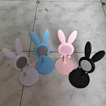 1pc Plastic Rabbit Shaped Adjustable Slouchy Phone/Tablet Holder, Versatile Desk Stand Organizer, Simple Design, Suitable For Tablets, Smartphones, Live Streaming