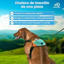 Arnés de Perros con Correa 1.Retráctil Pechera para Perro Ajustable Transpirable para Perro Mediano Pequeño,Arneses para Perro para Caminar Viajar Entrenar Perros Accesorios(XL) - M - Ver 4