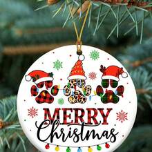 1pc Cute Cat Paw Print Acrylic Ornament, "Meowy To Best Cat Mom", Tree Hanging Decor, Window, Fireplace, Garden Decoration, Gift,Home Decor ,Room Decor,Wall Decor Christmas Decorations Christmas - Multicolor - View 2