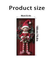 1 زينة عيد الميلاد معلقة من البوليستر الحديثة، مقاس 35.4 * 70.8 بوصة، ديكور للأعياد للاستخدام الداخلي والخارجي، لا تحتاج إلى طاقة، ديكور عيد الميلاد
