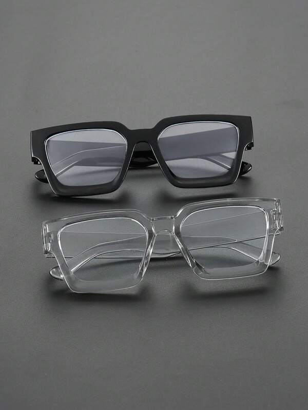 1-2 Stücke Anti-Blaulicht Kunststoff quadratische Vollrahmen Mehrfarbig Ins Stil Herren Mode Brillen für Autofahren Camping Alltag Angeln Outdoor Reisen Tropischer Strand Urlaub Familienausflüge Ausgehen Outfit Mode Accessoires geeignet für alle Gesichtsformen