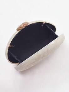 Bolso de mano de acrílico con forma de concha para la noche, bolso de noche con brillo blanco nieve, bolso de novia para mujeres para boda, citas, fiesta, baile de graduación, perfecto como regalo para vacaciones