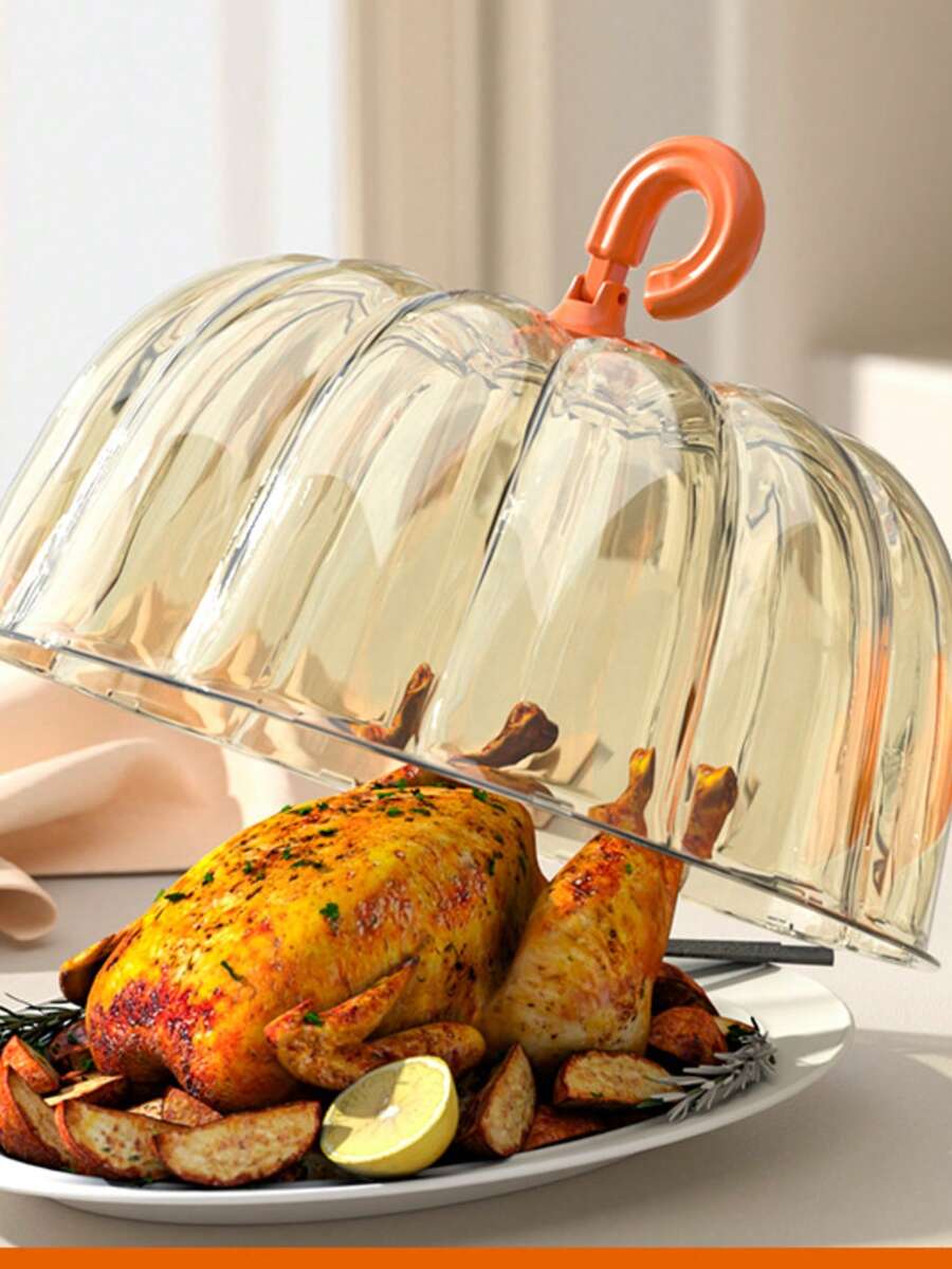New Pumpkin Shaped Food Cover, Transparent PET Dish Cover, Keeps Food Warm, Dust & Insect Proof