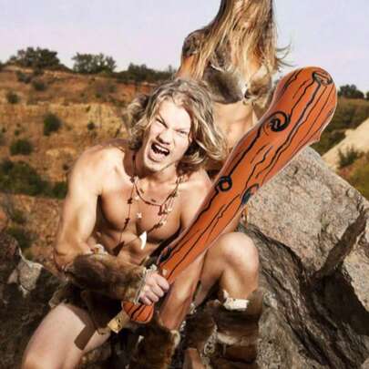 1pc Simulation Inflatable Stick, The Best Costume Prop, Inflatable Wooden Stick, Primitive People's Wooden Stick For Blowing Music, Cheerleading Support Costume, Festival Party Decoration Item, Game Item For Hitting With Wooden Stick As A Form Of Punishment.