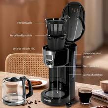 Cafetera programable de goteo de 12 tazas, función de reserva de 24 horas, opciones de café de aroma fuerte, aislamiento de 2 horas, filtro permanente, jarra de vidrio de 1.8, pantalla LCD DPS1-Plus - 1 - Ver 7