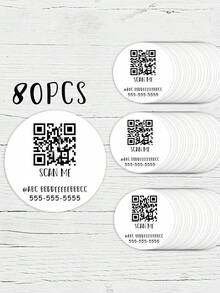 40pcs/80pcs/70pcs/140pcs QR Code Business Stickers, Scan Me, Business Stickers, Vendor Sticker, Website Stickers, Social Media Label, Wanna Date Me Stickers, Labels