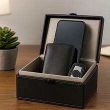 Car Key Signal Shielding Box – Blocks All Signals – Prevents Remote Unlocking Attempts – Key Protector (Black) - Black - View 2