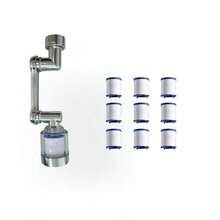 Filtro de agua de 3 capas para grifo, se ajusta a la mayoría de grifos, instalación sin herramientas, filtros de malla fina para impurezas, filtración duradera, diseño compacto, material, mejora la calidad del agua diaria, conveniente para múltiples escenarios