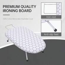 Tabletop Ironing Board 80 X 30cm Foldable Small Lightweight Compact Space Saving - Default - View 7