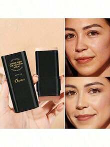 1Pc OCHEAL Dual-Ended Foundation Concealer Stick |     Sponge Brush + Solid Foundation 2-In-1 |     Long-Lasting, Non-Transfer |     Creamy Texture |     Moisturizing & Lightweight |     Conceals Blemishes, Brightens Skin, Contours |     Creates Skin |     Must-Have Makeup