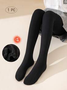 3/2/1 Paar Mädchen Kinder Baby Leggings, Einfarbig in Weiß, Schwarz, Grau, Stulpen Strumpfhosen, Stulpen Leggings, thermisch gefütterte Hosen, geeignet für tägliches Tragen, einfache vielseitige Stulpen Hosen, dünne Samt Tanzhosen, glatte Oberfläche, weich, hautfreundlich, akademischer Prinzessinnenstil, süßer Stil, Strumpfhosen, geeignet für Herbst/Winter, Frühling/Herbst