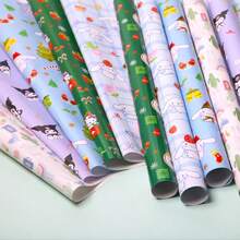 Sanrio 1 pieza Caja de regalo de Navidad de Sanrio, papel de embalaje con diseño de Meileti Kulomi Yugui Gou Katie Cat, papel de embalaje de regalo exquisito, papel couché grueso para embalaje de regalo universal, papel de embalaje de regalo con dibujos animados de animales lindos, embalaje de regalo de alta calidad