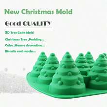Christmas Tree Silicone Mold - Non-Stick Easy-Release Bakeware For Cakes, Pies, Soaps, Candles, Ice Cubes - Holiday Baking, Party Favors - Oven And Freezer Compatible - Perfect For Christmas, Halloween, Easter, Thanksgiving, And More - Kitchen And Dining Essential