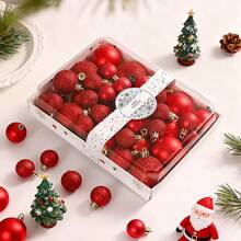 42 buc bile decorative de Crăciun de 3/4/5 cm, ornamente din plastic, globuri de Crăciun, decorațiuni suspendate, bile pictate, potrivite pentru bradul de Crăciun, acasă, exterior, cameră, dormitor, decor de Anul Nou, decorațiuni de Crăciun, articole pentru petreceri, ornamente de sărbători, set cadou pentru prieteni și familie decor acasă decor cameră iarnă