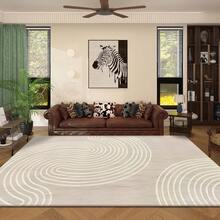 1 件现代简约抽象几何线条地毯，100% 涤纶，北欧 INS 风格浅色 - 仿羊毛纹理，家用地毯，适用于客厅、卧室、宿舍、入口通道、露台，可机洗，四季大尺寸垫子，美观的家居装饰 - 彩色 - 查看 7