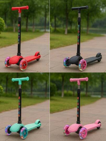 Scooter de 3 Ruedas Plegable, para Principiantes, Fácil de Manejar y Divertido