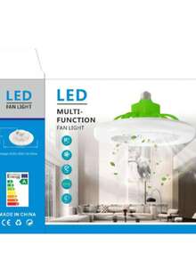 Ventilador de techo con lámpara LED de alto flujo de aire y diseño ergonómico FA068 - Blanco - Ver 3