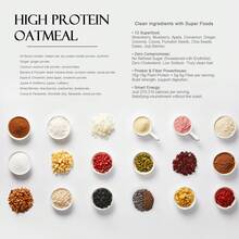 SUNGIVEN SUNGIVEN High Protein Overnight Oats Variety Pack - 7 Flavors Low Sugar High Fiber Instant Oatmeal Health Breakfast Snacks For Gym Office School Trip Kids With Superfoods