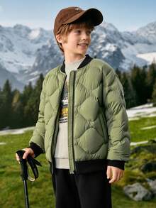 Balabala BalaOne Kids' Lightweight Down Jacket 2025 Winter, Cozy Inner Layer For Boys & Girls - Olive Green - View 2