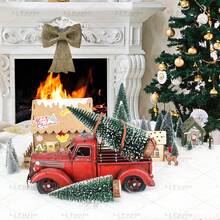 1pc 3 Sizes Artificial Mini Christmas Tree, Christmas Decorations, Artificial Christmas Ornaments, Christmas Table Decorations With Wooden Base Suitable For Living Room, Bathroom, Bedroom, Restaurant Christmas Party Home Desktop Tree Decorations Home Decor Room Decor