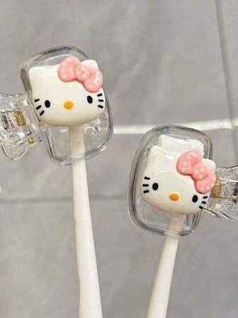 Sanrio Hello Kitty Artistic Toothbrush Protector, Portable Cute Travel Case, Protects And Beautifies Your Toothbrush, Essential For Home And Travel, You Need To Make The Cat-Shaped Toothbrush Cover Yourself