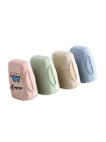 Set de 4 estuches personalizados con nombre para cepillo de dientes, funda portátil para cepillo de dientes, estuche protector de cabezal de cepillo de dientes para viajes, campamento, uso diario y viajes, caja de almacenamiento de plástico para cepillo de dientes, color aleatorio - Multicolor - Ver 6